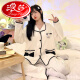 浪莎（LangSha）睡衣女春秋季纯棉长袖可爱帕恰狗感大码2024年新款夏季家居服女 宝蓝色9207T(哆啦A梦) M建议体重80-100斤
