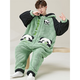 Shantoulin Village Shark Herren Herbst und Winter Großgröße einteiliger Pyjamas 2024 Teenager Plüsch verdickte Korallenfell Heimkleidung ypf einteilig 3894 grüner Panda M Größe 160c/95jin [Jin gleich 0,5 kg]