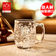 RCR Italian imported crystal glass engraved mug with handle water cup milk cup tea cup juice cup mug/single TATTOO series 430ml