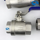 3042PC two-piece ball valve NPT thread internal thread straight thread G stainless steel two-piece Q11F soft seal 304 NPT1/2 DN15 L=55mm 2