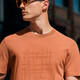 Mr. Cloth abstract pattern jacquard knitted T men's clothing spring and summer new cool ice yarn short-sleeved AT12109 warm brick red M (170)