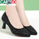 Cartelo Champagne Couleur Chaussures Chaussures High Heels Chaussures pour femmes Chaussures en cuir chaussures Bride Spring and Automne Single Shoes Breeze Breeze Chaussures 2025 Nouveau style 6cm 1381 Champagne Couleur talon Hauteur 35