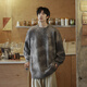 NEW OR MODE American round neck sweater for men in autumn and winter new loose and versatile retro high-end tie-dye fashion brand casual knitted sweater gray 2XL