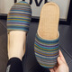 Sandalias de lino Ximulai Sandalias para mujeres Lino de algodón masculino Baotou Zapatos de casa de pareja japonesa Four Seasons Summer Baotou Red 37-38 Tamaños