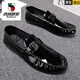 
Western Region Camel (VANCAMEL) Doudou Shoes Men's 2025 Summer New Small Leather Shoes Men's Casual Shoes British Lazy Trend Shoes Versatile GZ-882 Black 39