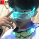 LUCALY's new Internet celebrity sunglasses, technology-sense luminous glasses, disco and Douyin female cyberpunk atmosphere props, colorful flashing (explosion) battery