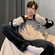Yishan House 2024 new pajamas men's autumn and winter thickened coral velvet teenager warm winter home clothing set KZY3883 2XL code recommendation (150Jin [Jin equals 0.5 kg])