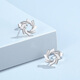 TTMIX platinum pt950 earrings for women, white gold whirling windmill earrings, shiny earrings for my wife 3.3-3.5g