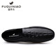 Fugui Bird Summer Boneie Real Cuir Lazy Lazy Casual En cuir chaussures Soft Soft Hrepidable One-cicked Driving Daddy Shoes Yulin FG9898 Black 37