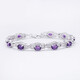 GEM STONE KING amethyst bracelet 8.55 carat amethyst 925 silver inlaid with colored gemstones as a Goddess Day gift for your girlfriend