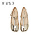 Joy/Meak's New осенний стиль Flash Diamond Embellistion T-Band Split-Toe Mary Jane Shoes For Women 12126CQ4 Золото 36