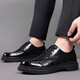 
Playboy leather shoes for men in 2025 spring new British style genuine leather business formal wear men's casual shoes black wedding groom shoes black [lace-up style] 9761 40