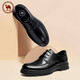 Camel men's leather shoes shiny cowhide comfortable soft sole lace versatile business wedding shoes P13A005031 black 40