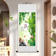 Ziwu Qian green bamboo hanging paintings bamboo report safety vertical scroll paintings new Chinese style living room study tea room entrance decoration painting green bamboo picture 10972 bamboo report safety overall size 96*218CM