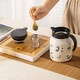 Moderne Hausfrau Mototo Panda Thermosmos mit Tee -Partition Haushalt große Kapazität Heißkapital Cartoon Thermoses gedünstetes Teekannengeschenk Panda Riverside Tee Partition Thermos