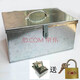 Huixiang lockable iron box metal storage box money box iron box white iron cover and thickened tool box large handmade box storage No. 4 29.*17*8