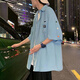 Kaduton 7-quarter sleeve shirt men's summer thin fashion brand design loose half-sleeved shirt dk uniform top casual jacket white 2XL