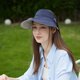 ELLE sun protection hat women's sun hat empty top sun hat spring and autumn UV protection double-sided navy blue
