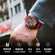 Bugatti (Bonest Gatti) Deutsche Männermechanische Uhr Vollautomatische Uhr für den fassförmigen Valentinstagsgeschenk für Männer für den Freund Phantom Speed ​​Magic Black und Red BG9901-A3