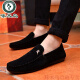 Zapatos de hombres de lujo de Light Light de carpintero 2025 Nuevos zapatos Doudou de cuero de moda para hombres Zapatos casuales de estilo para hombres Corea de cuero casual de cuero D826 Negro 44