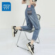 Jeanswest Retro Harem Jeans für Frauen im Frühling und Sommer Neue High-T-T-T-Higm-T-Tarif Lose Slim Small 9-Punkte-Karottendaddad Hose Retro Blue Neun-Punkte reguläre XL