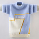 Sanxiangsha (Sanxiangsha) Jungen verdickter Pullover runden Hals Pullover Neue Stil mit mittlerer und großer Kinder Herbst und Winterstil Nerz Velvet Pullover Pullover 608 Blau [hinzugefügte Samtstil hinzugefügt] 150 [Höhe 135-145]