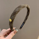 Idel French high-end woolen high skull headband temperament sweet wave nodding headband women 2025 new versatile hairpin F3097 plaid hairband