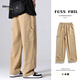 MMOPTOP Japanese overalls men's autumn and winter loose cotton retro logging straight casual pants 8335 military green L