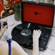ARKROCKET Curiosity series retro Bluetooth vinyl record player suitcase audio gramophone vinyl record player American home black red