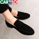 
CARTELO 2025 summer new product bean doodle shoes for men spring frosted fur casual loaf trendy shoes men Korean style leather shoes 6999 brown 40