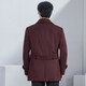 Hongdu new wool coat mid-length buckle fashionable slim suit collar daddy suit 100 wool men's jacket Burgundy EN1277-3 S 165/84A