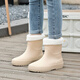 Xili 2023 new mid-tube rain boots for female internet celebrity mid-top waterproof shoes for adult kitchen anti-slip rubber shoes soft sole overshoes rain boots beige 37