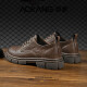 Aokang Low-Top Martin Boots Herren Sommer Neue vielseitige Geschäftsluhe der Herren Dünne lässige Lederschuhe Herrenarbeit Schuhe rot Brown [Sportschuhgröße] 41