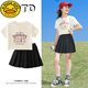 G.Duckkids Little Yellow Duck Girl Kleid 25 Neuer Sommer JK Anzug Kinder Großer Kinder lässig plisderner Rock Mode Kurzrock 9922t-Shirt +1516 Schwarz 120 cm