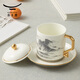 Yongfengyuan (auratic) Qianli Jiangshan Ceramic Cup Office Cup Conference Cup with Lid Business Meeting Water Cup Gift Box (350ml-ink)