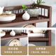 Bamboo Youjia tea cabinet office tea cabinet storage rack living room tea table table side cabinet tea room tea set storage storage cabinet walnut color three-layer with door with drawer 68 long storage rack