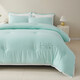 HaiLan Home (HLA) quilt spring and autumn quilt core Class A antibacterial super soft soy fiber air conditioner Door household single and double summer cool quilt [Class A super soft antibacterial] Cyan-white edge 200*230cm/about 8 Jin [Jin equals 0.5 kg]
