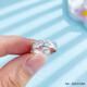 Jibaolou PT950 platinum ring for women, diamond pattern width 5.2-5.6mm fixed mouth platinum ring, size 15, 5.88g