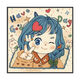 
Meisan (Meian) cute girl digital oil painting DIY hand-filled oil painting cartoon cartoon coloring healing decoration hanging painting RS12342 30*30cm