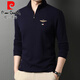 Pier Cardin [Leichtes Luxus-High-End] Halbzipper-Standkragen Langarm T-Shirt Herren Frühling und Herbst reines Baumwollgeschäft Casual Sweatshirt Strick 6625 Red 185