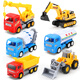 Large-sized engineering car children's toys boys set excavator bulldozer sprinkler mixing crane excavator small wj 9853 project 3 installation e-commerce version