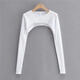 Rock color ultra short top tight hot girl sweet and spicy long-sleeved blouse for women spring and autumn new round neck color versatile T-shirt blood mattress brown S