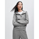 PEACEBIRD Women's Sweater Winter Zippered Thin Velvet Hooded Jacket Loose Pants Suit Gray Jacket S