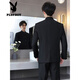 Playboy (PLAYBOY) new Chinese style men's suit men's spring and autumn stand-up collar shoulder pad coat Chinese tunic suit Tang suit casual suit black XL 120-140Jin Jin equals 0.5 kg