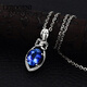 Lerogeni Halskette für Frauen Tansania 5A Grade Blue Edelstein Anhänger High-End-Luxus-Schmuck Geburtstag Geschenk Tanzania Stein Anhänger Sitte Sitte