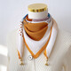 SOMUBAY magnetic button cotton linen small square scarf scarf for women multifunctional spring and autumn neck protection scarf sun protection scarf Women's Day gift apricot color lines [gift bags need to contact customer service or notes]
