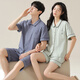 
Modal couple pajamas men and women's summer short-sleeved shorts 2024 new style for outdoor wear couples students' home clothes suit 12806+12706 Women M+ Men's XL