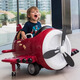 Carefully selected gifts for children, electric car, seatable, children's toy with swing, retro propeller aircraft, remote control four-wheel car, green, three-speed speed regulation + remote control + leather seat