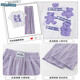 Pig Pitt (Pig/Peter) Mädchen Sommer Kurzarm Set 2025 Neue modische Kinderkleidung mittelgroße Kinder zweiteilige Kinder-Set Casual Summer Clothing 15009 Purple + 9889 Weiß 170 cm