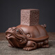 Yuxuan purple sand golden toad designated rich tea pet to attract wealth, handmade can raise high-quality dragon turtle cover tea set accessories ornaments ZY dragon turtle cover with purple mud